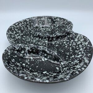 MCM Dish/Ashtray Large Black and White Splatter Unused